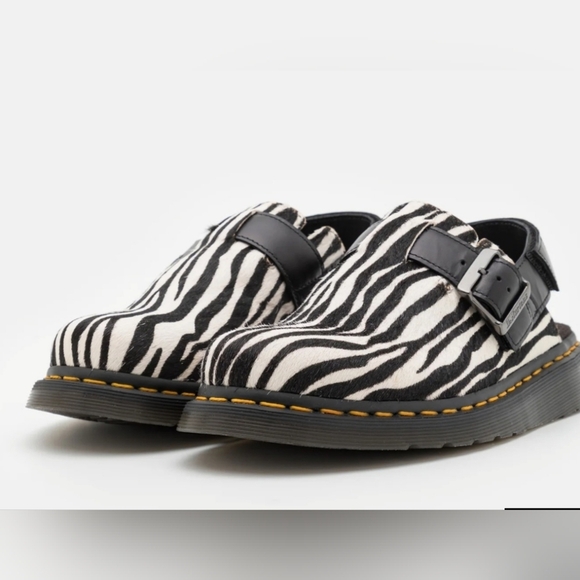 Dr. Martens JORGE II UNISEX dyed bovine calf hair zebra clog mules size 10 new - Picture 1 of 10